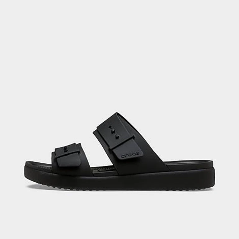 Crocs Women's Brooklyn Buckle Low Low Casual Sandals in Black Size: 4.0
