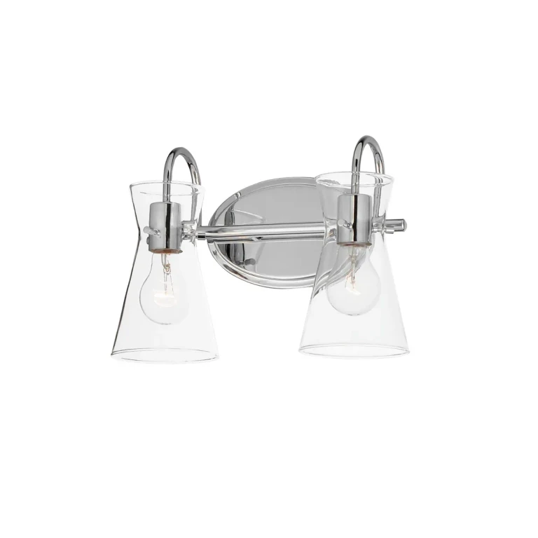 Polished Chrome Two Light Bath Vanity from the Ava Collection