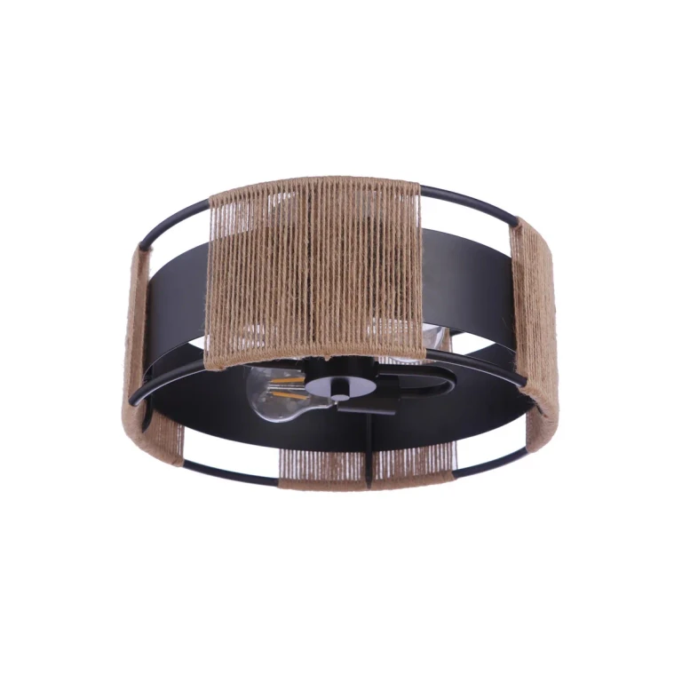 Flat Black Two Light Semi Flush Mount from the Kensey Collection