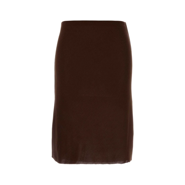 Miu Miu Brown Silk Skirt Cacao Gonne - Women