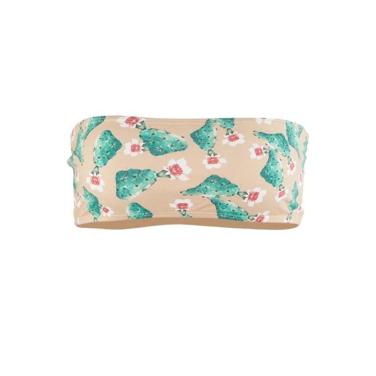 Giovanna Strapless Bikini Top in Cactus Print