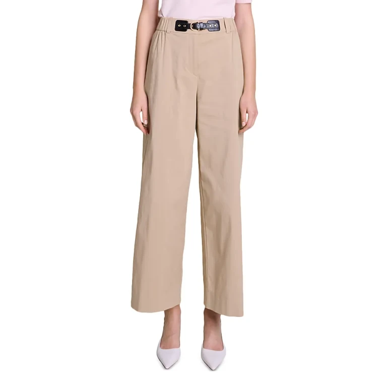 Maje Piuma Wide Leg Gabardine Trousers