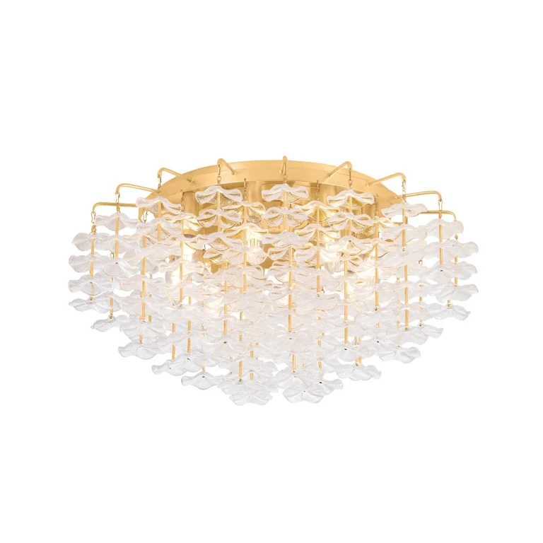 Vintage Gold Leaf Semi Flush Mount from the Alsace Collection