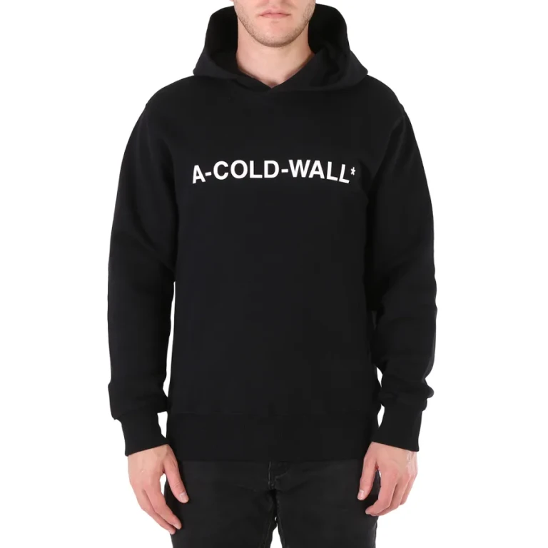 A Cold Wall Mens Black Essential Logo Cotton Hoodie