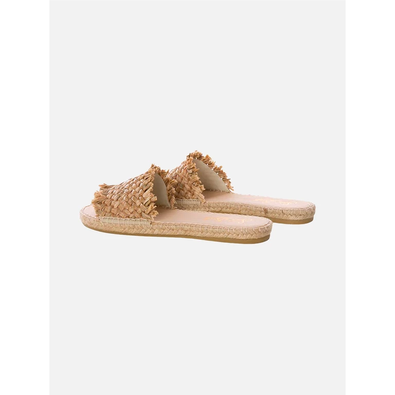 Mc2 Saint Barth Natural Luz Straw Espadrilla Slides White Shoe - Unisex