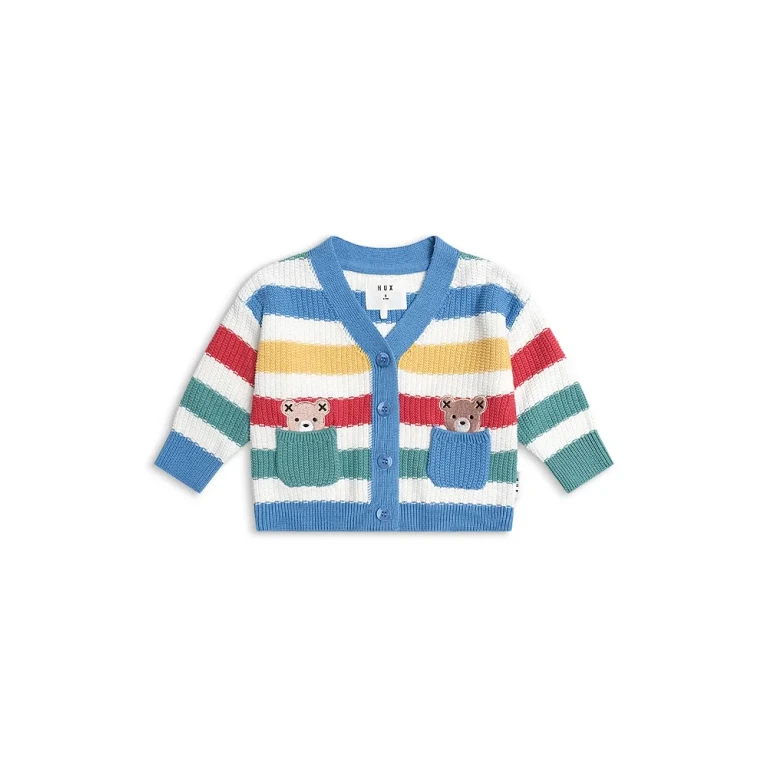 Huxbaby Boys' Peekaboo Hux Striped Knit Cardigan - Baby, Little Kid