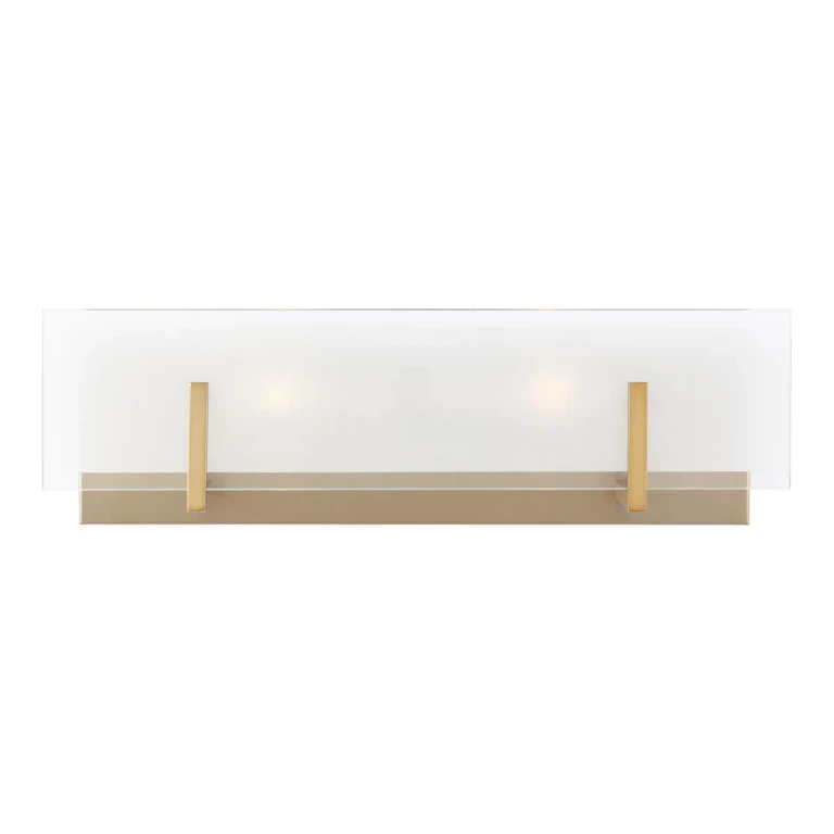 Syll 2-Light Bathroom Vanity Light in Satin Brass