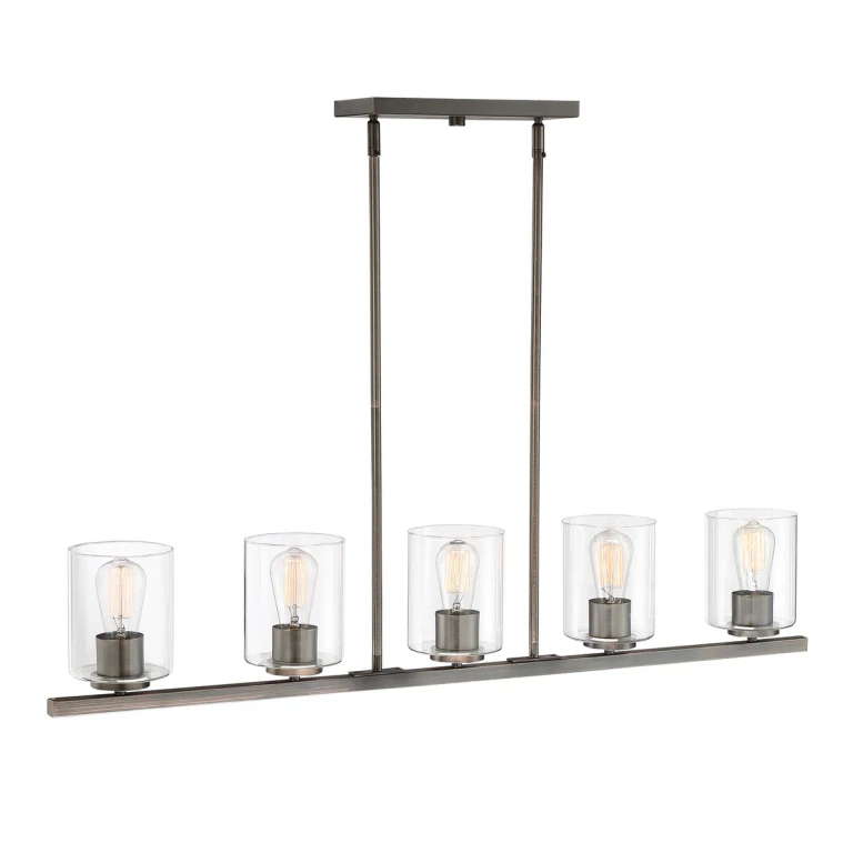 Bronze (Satin Copper) Five Light Island Pendant from the Liam Collection