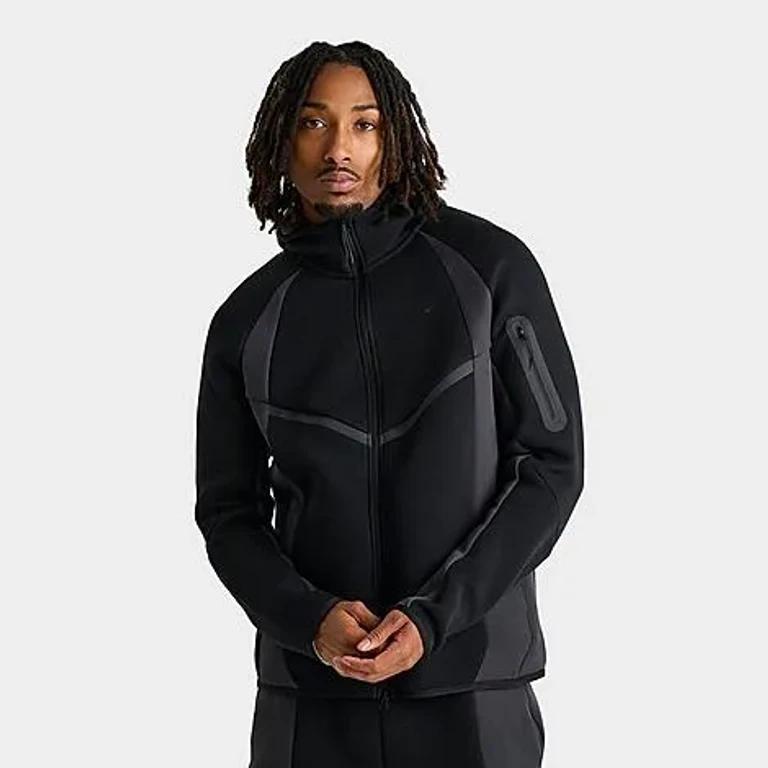 Nike Men's Tech Fleece Pro Windrunner Full-Zip Jacket in Light Silver/Light Smoke Grey/Black Size: XS