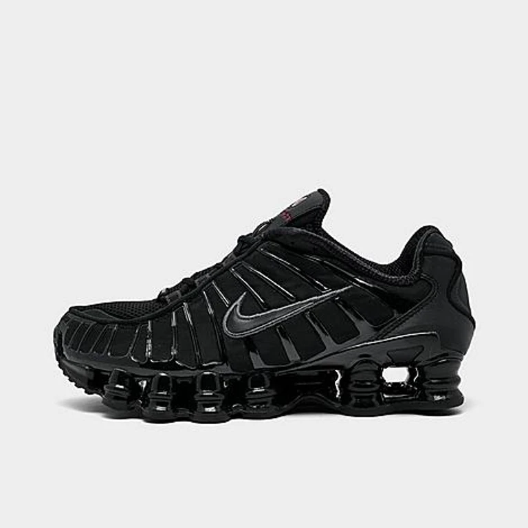 Nike Big Kids Shox TL Casual Shoes in Black/Metallic Hematite/Max Orange Size: 3.5
