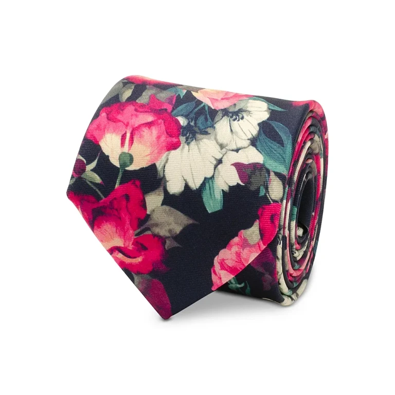 Cufflinks Inc. Painted Floral Navy Silk Tie