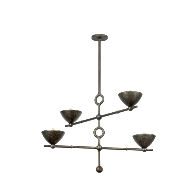 Black Patina Gold Chandelier from the Vishal Collection