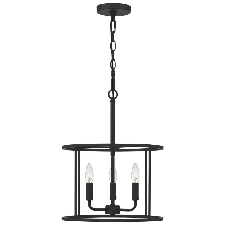 Abner 3-Light Pendant in Matte Black