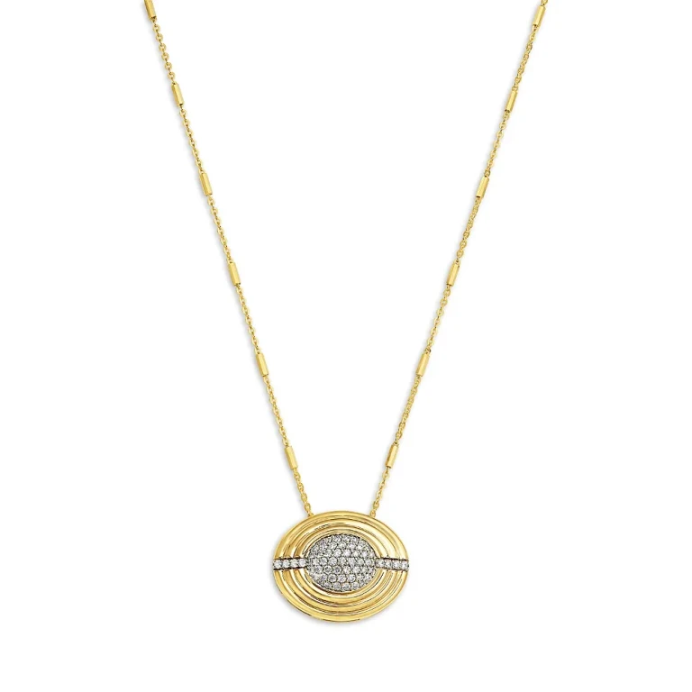 Bloomingdale's Fine Diamond Pave Disc Medallion Pendant Necklace in 14K Yellow Gold, 0.70 tcw