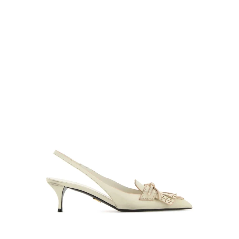 Prada Ivory Leather Pumps