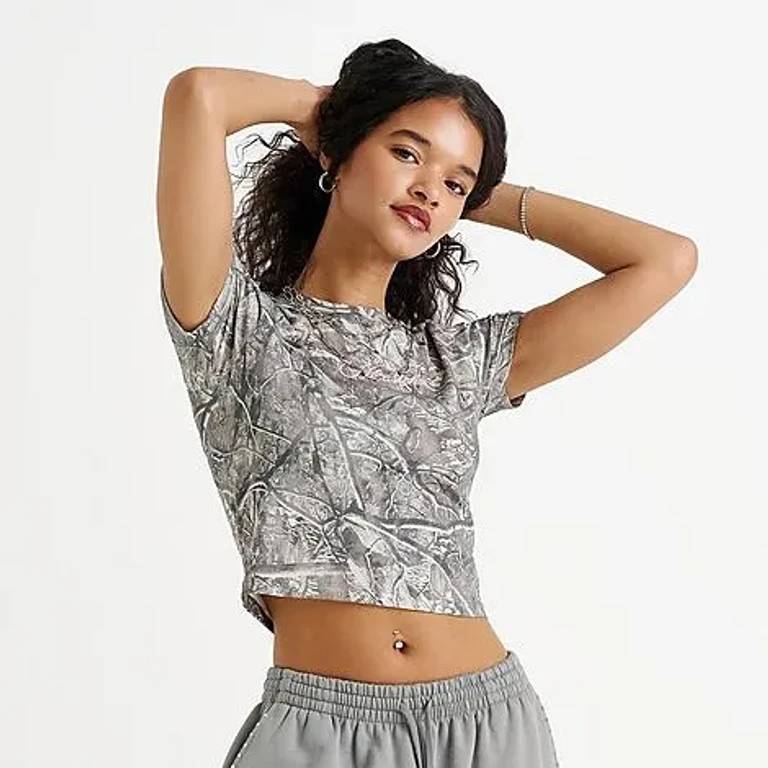 Hoodrich Women's Woodland Baby T-Shirt in Camo Size: XS