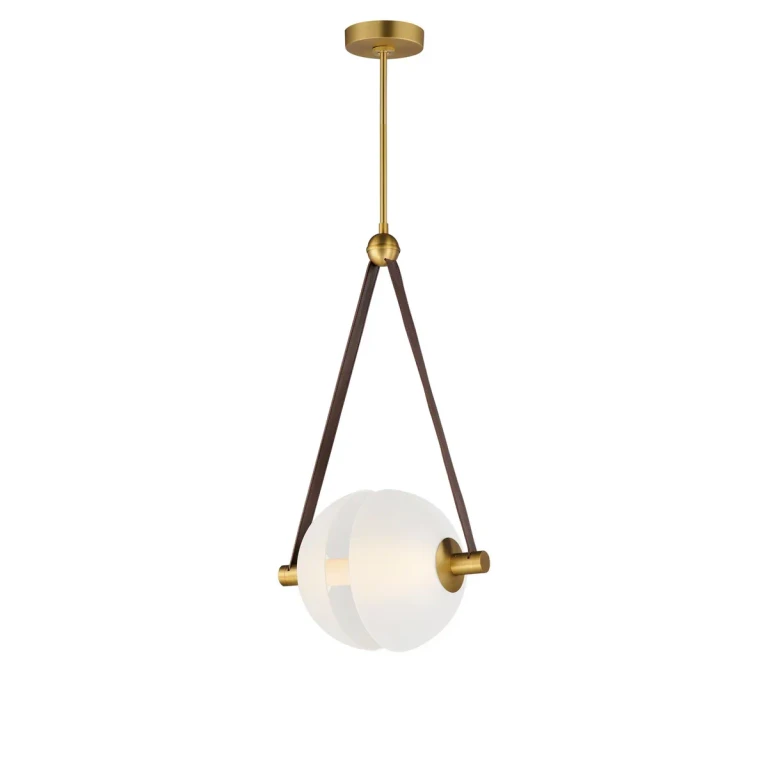 Natural Aged Brass LED Pendant from the Dispatch Collection