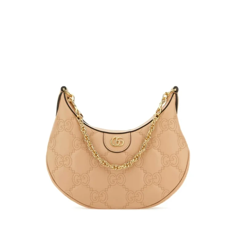 Powder Pink Leather Small Lion Gg Handbag