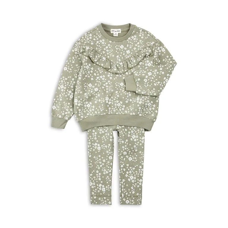 Miles The Label Girls' Floral Print Sweatshirt & Leggings Set - Little Kid