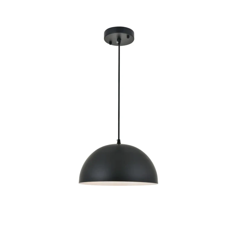 black One Light Pendant from the Forte Collection