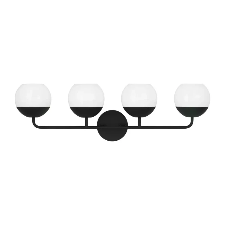 Alvin 4-Light Bathroom Vanity Light in Midnight Black