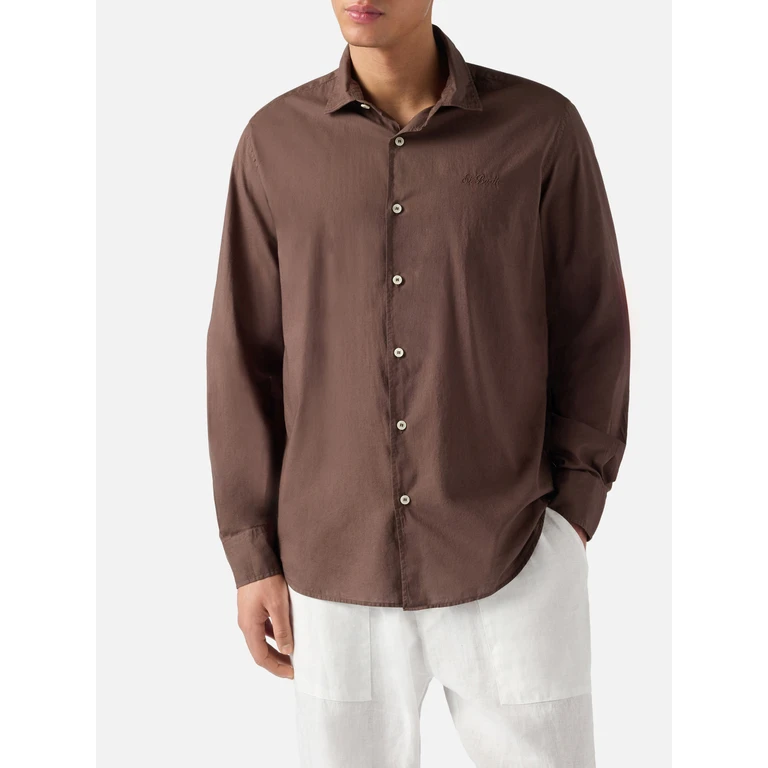 Mc2 Saint Barth Brown Chemise Shirt Pure Cotton - Men
