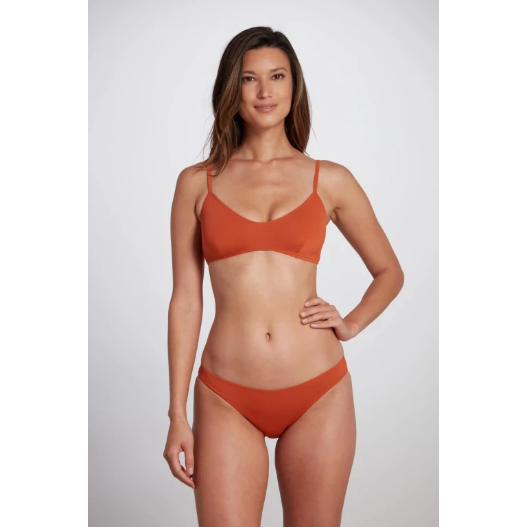 Elise Bralette Bikini Top With Adjustable Straps - Pumpkin