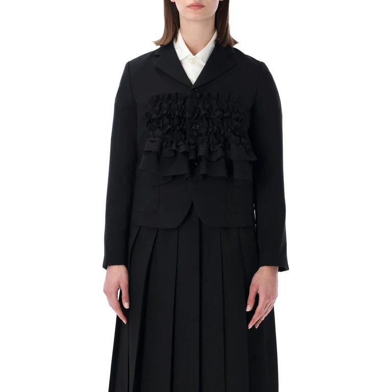 Comme Des Garçons Girl Ruffle Jacket Black Polyester Lining Blazer - Women
