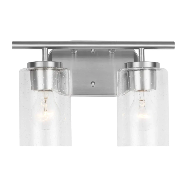 Oslo 2-Light Bathroom Vanity Light in Brushed Nickel