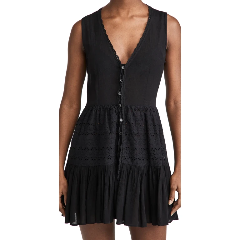 Playa Lucila Eyelet Mini Dress White M