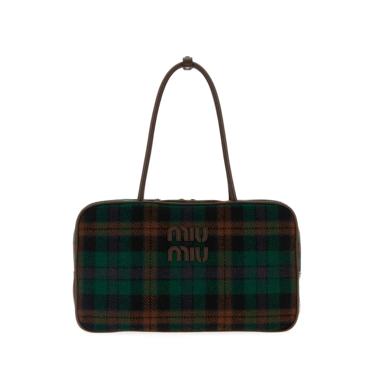 Miu Miu Embroidered Fabric Shoulder Bag