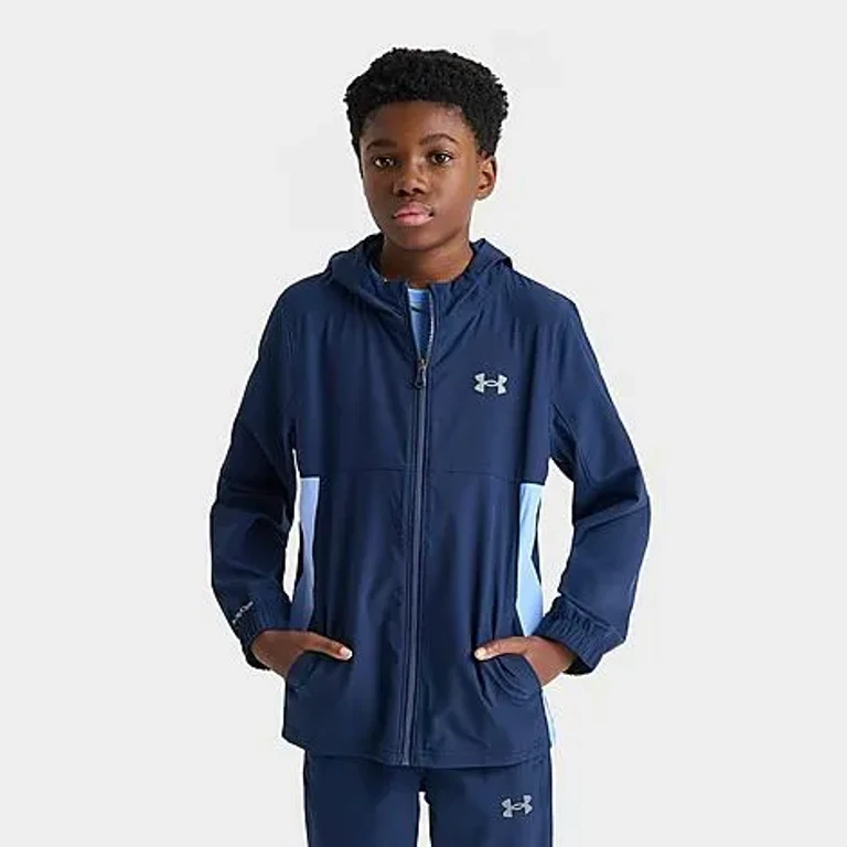 Under Armour Big Kids Tech Hybrid Jacket in Academy/Horizon Blue Size: Small