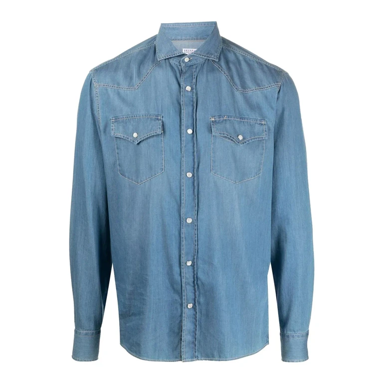 브루넬로 쿠치넬리 라이트 블루 셔츠