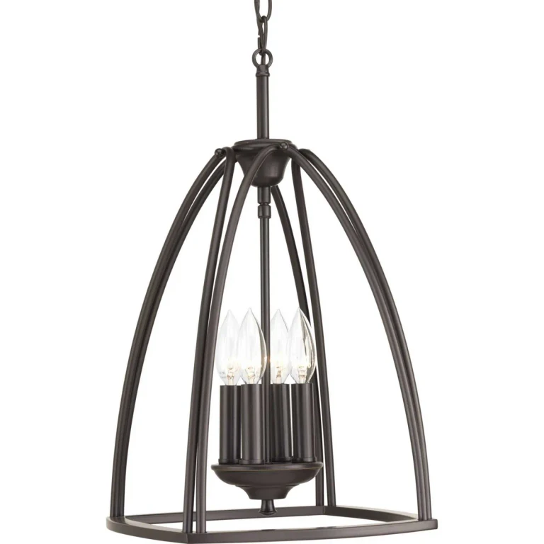 Antique Bronze Four Light Foyer Pendant from the Tally Collection