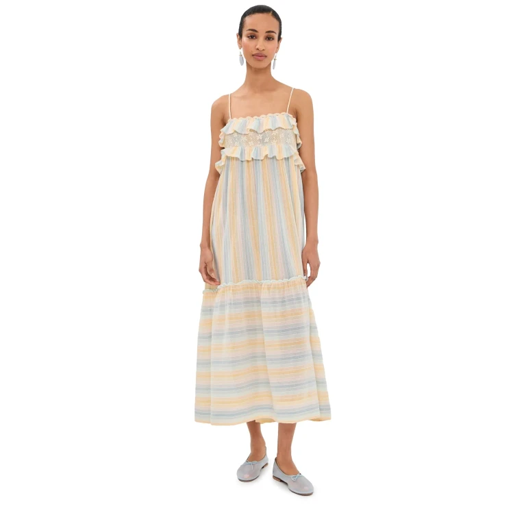 Alix of Bohemia Ida Sunwash Stripe Dress Multi Color M