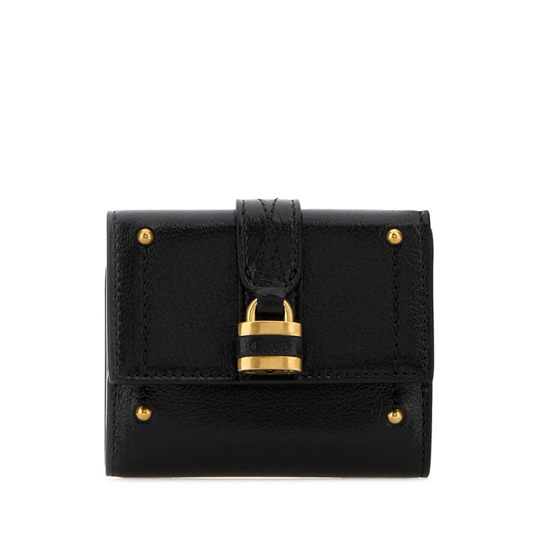 Chloé Black Leather Mini Paddington Wallet Portafogli - Women