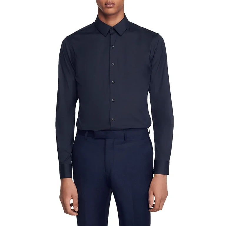 Sandro Seamless Stretch Button Up Shirt