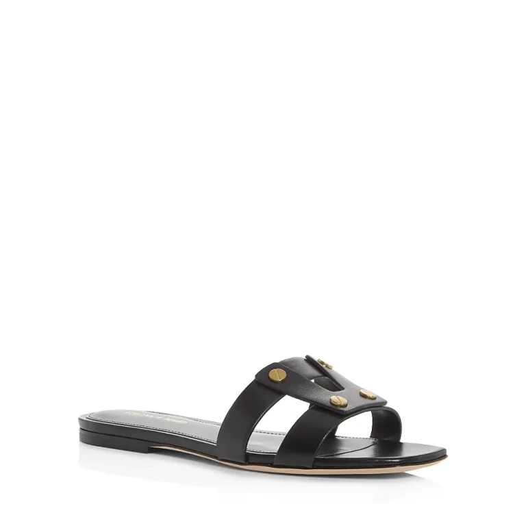 Veronica Beard Women's Via Leather Slide Sandals