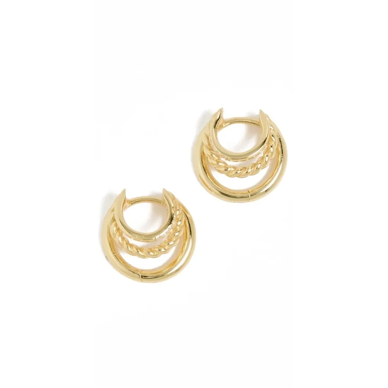 SHASHI Charlee Triple Earrings Gold One Size