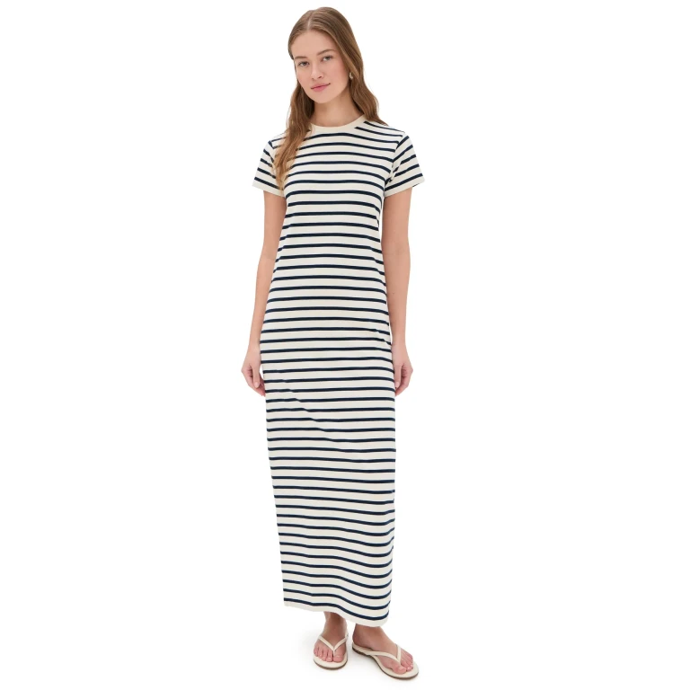 ANINE BING Wynne Dress Navy Stripe S