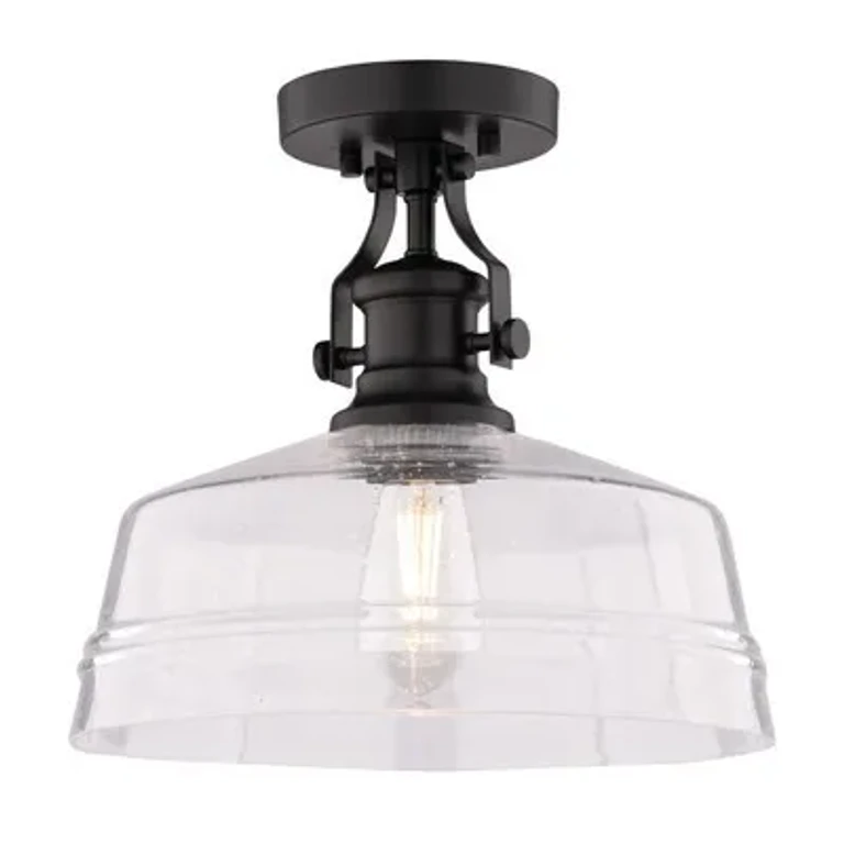 Matte Black Semi-Flush Mount from the Beloit Collection