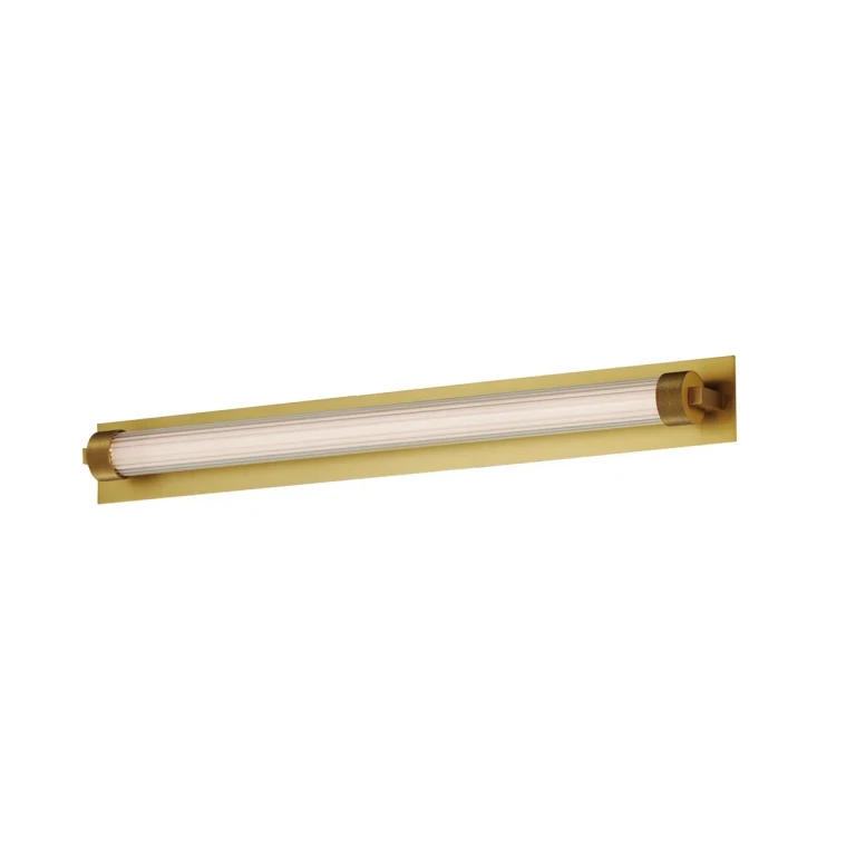 Natural Aged Brass LED Bath Sconce from the Doric Collection