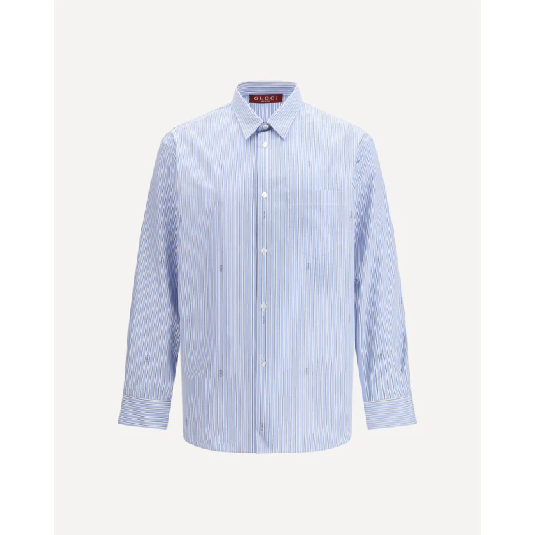 GUCCI Striped cotton poplin Shirt Male 15.5