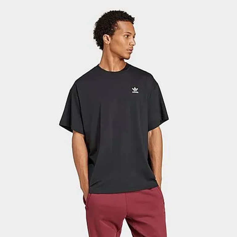 adidas Men's Originals Trefoil Essentials Oversized T-Shirt in Black Size: XS