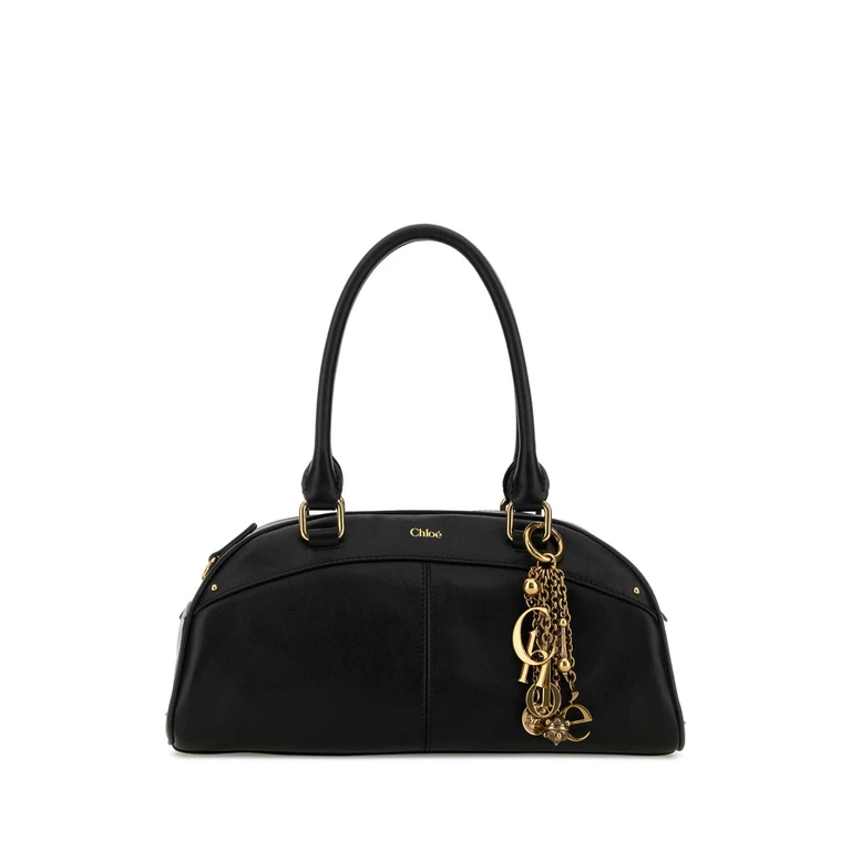 Black Leather Bowling Handbag Borse A Mano - Women