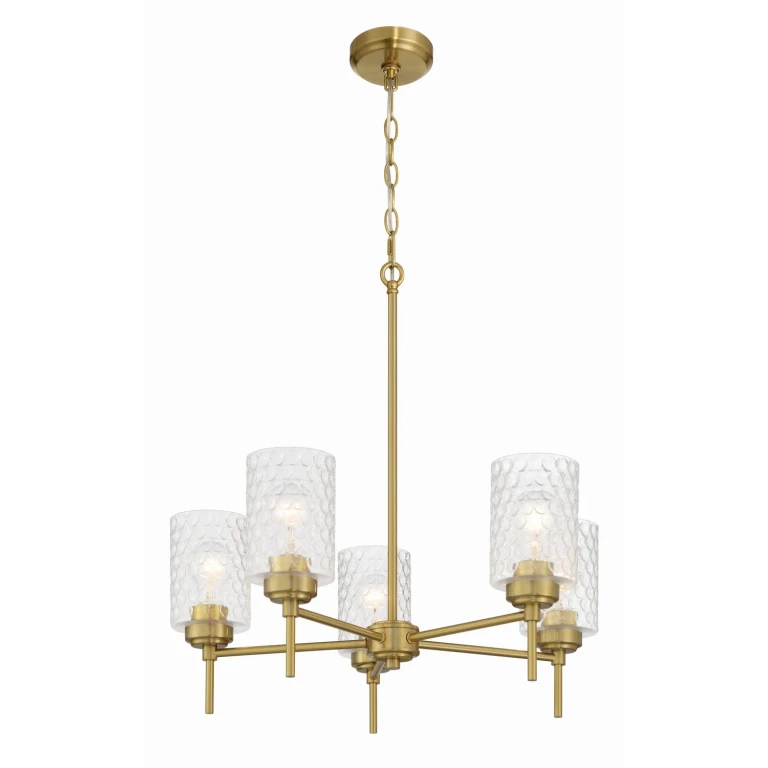 Satin Brass Chandelier from the Claire Collection
