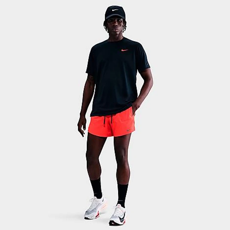Nike Men's Dri-FIT Stride 2-in-1 5" Running Shorts in Bright Crimson/Bright Crimson/Black Size: XS