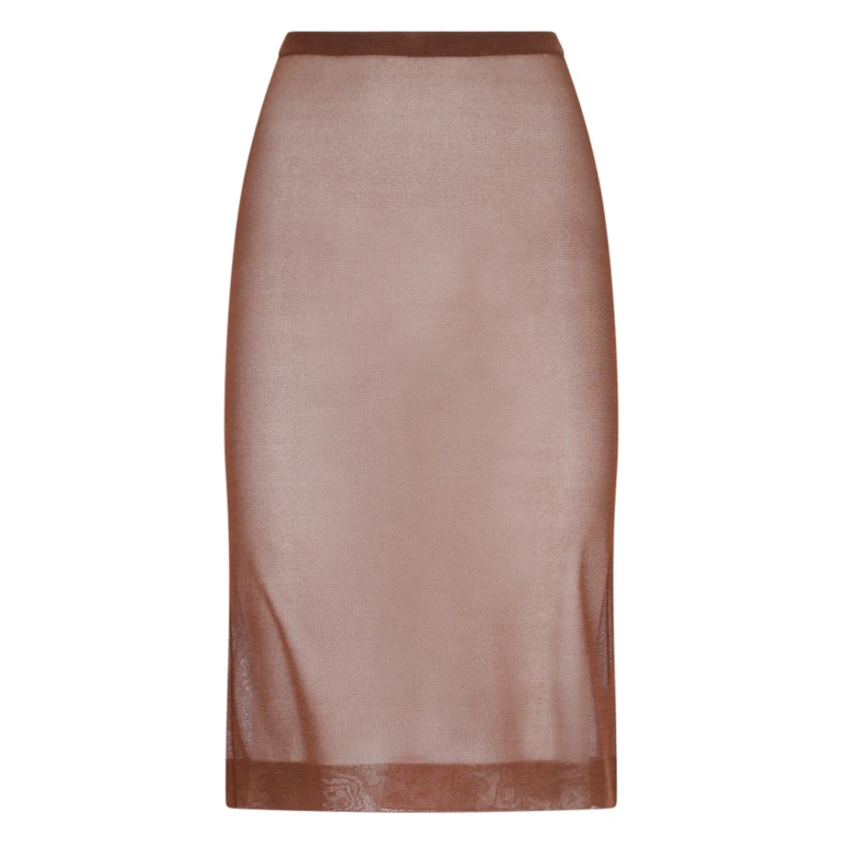 Saint Laurent Skirts Brown Fabric 1: Silk - Women