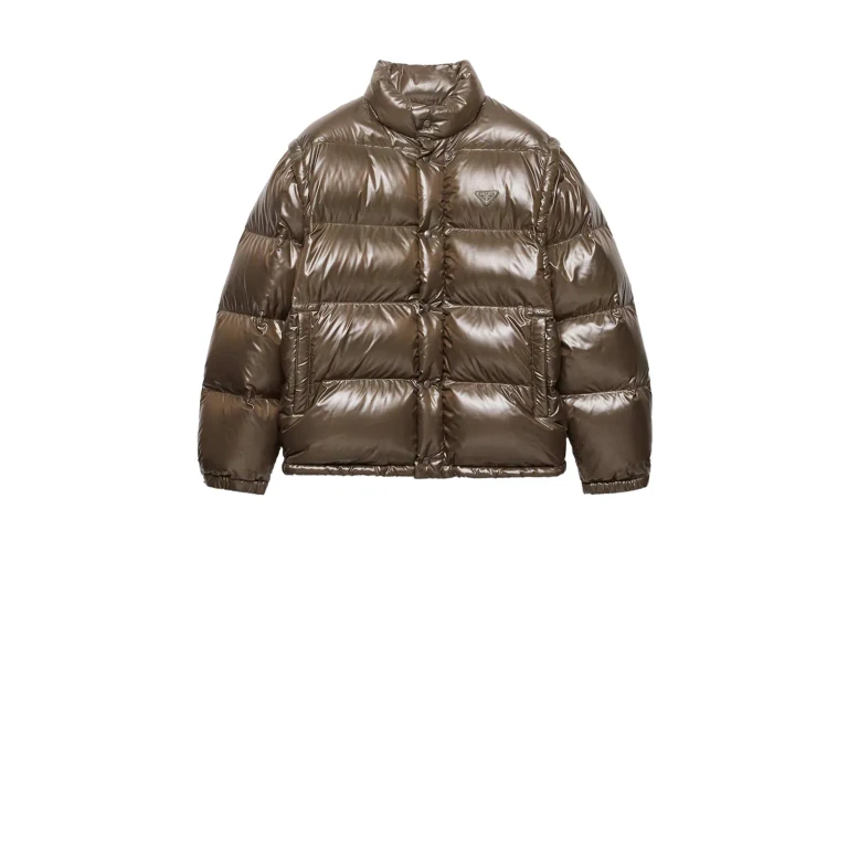 Olive Green Nylon Down Jacket