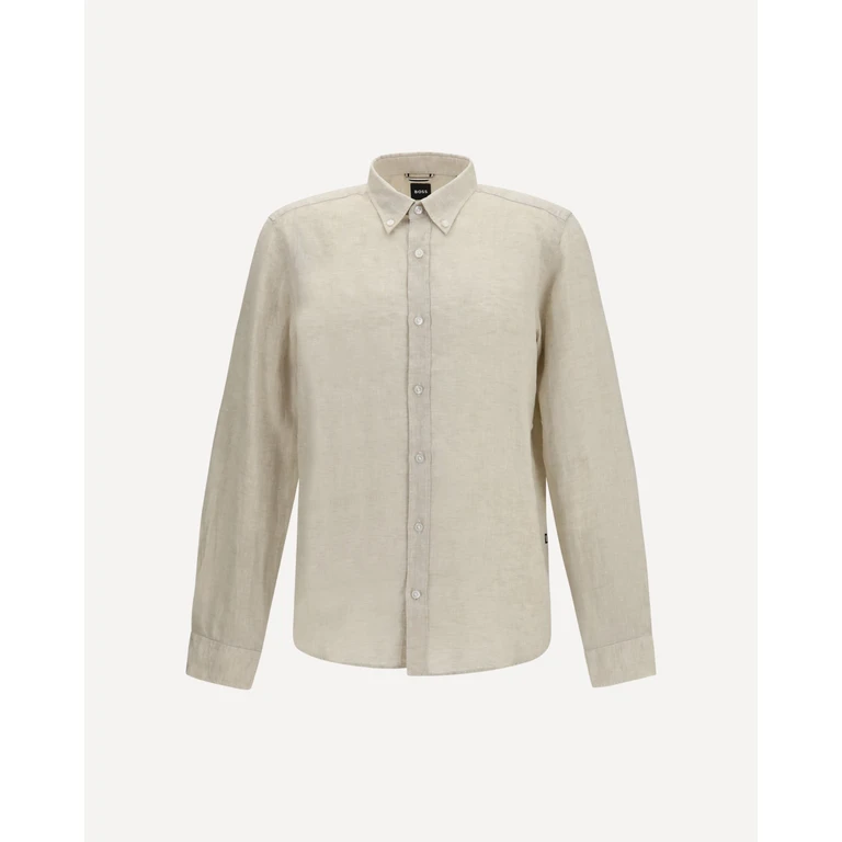 HUGO BOSS BLACK Regular-fit linen Shirt Male XL